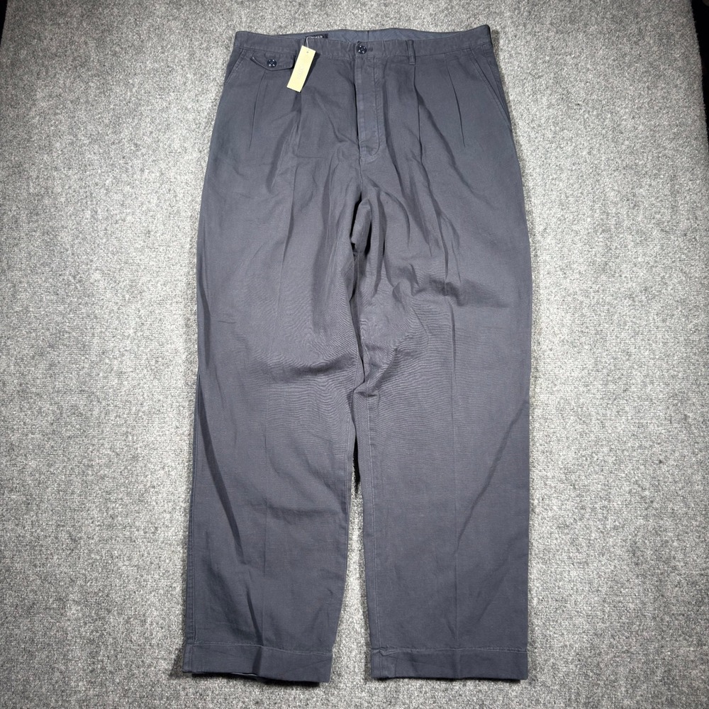 J.Crew Crosby Pleated Trouser Pants Mens 36x32 Navy Blue CF189 NWT